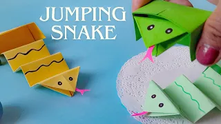 origami jumping snake: How to make paper snake