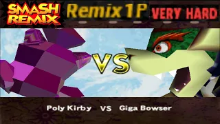 Smash Remix - Classic Mode Remix 1P Gameplay with Polygon Kirby (VERY HARD)