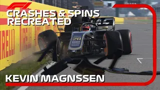 F1 2019 GAME: RECREATING ALL KEVIN MAGNUSSEN CRASHES & SPINS OF 2019