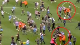 Aston Villa Goalkeeper Attacked During Manchester City Pitch Invasion