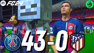 FIFA 24 | RONALDO, MINECRAFT, SPIDERMAN, MICKEY AND ALLSTARS | PSG 42 - 0 ATL MADRID