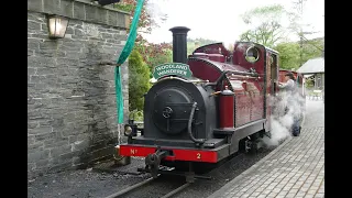 RD21823(vid).  Trains at Tanybwlch and Minffordd on the Ffestiniog Railway.