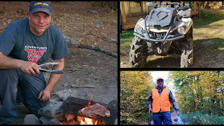 Backwoods Solo ATV Camping, Riding And Grouse Hunt