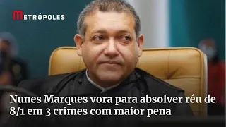Nunes Marques vora para absolver réu de 8/1 em 3 crimes com maior pena