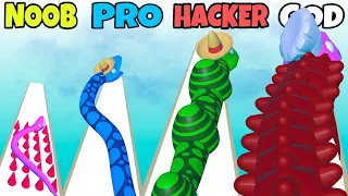 NOOB vs PRO vs HACKER vs GOD in Colorful Snake New Skins Part2