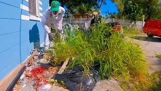 I Made A SICK ELDER FEEL YOUNG AGAIN After DEEP CLEANING AND ORGANIZING His OVERGROWN YARD For FREE!