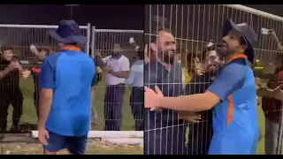 Rohit Sharma hugs a Pakistan fan on his special request in an epic manner