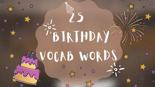 BIRTHDAY RELATED VOCABULARY WORDS IN ENGLISH