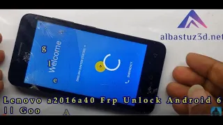 Lenovo a2016a40 Frp Unlock Android 6  Google Account Bypass without pc