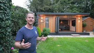 Walkthrough of a 6m x 5m Man Cave Garden Room in Horsham with Pool Table, Bar and Feature Wall