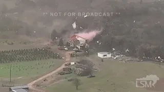 03-21-2022 Elgin, TX - Drone Video of Tornado Destroying Homes