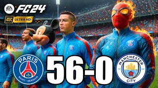 FIFA 23 - RONALDO, MICKEY MOUSE, Spiderman, ALL STARS PLAYS TOGETHER | PSG 56-0 Manchester City