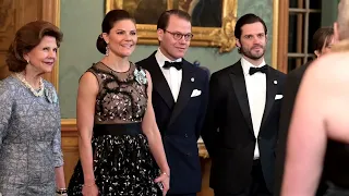 Crown Princess Victoria and Princess Sofia of Sweden at Kings dinner party