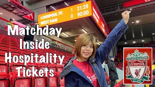 Matchday inside Liverpool hospitality tickets [sevens lounge] ครั้งนึงในชีวิต ดูบอลในสนามแอนฟิลด์