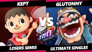 Sumapa 136 LOSERS SEMIS - kept (Villager) Vs. Glutonny (Wario) Smash Ultimate - SSBU