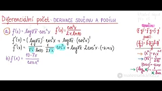 Jak zderivovat funkci v násobení a také v dělení