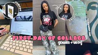 GRWM FOR THE FIRST DAY OF COLLEGE 2023 ᥫ᭡ *realistic* : vlog + campus + outfit + more