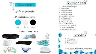 Como montar lista de enxoval para CHÁ DE COZINHA/ Chá de PANELA no CANVA 🧂🧈🍽️