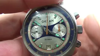 Okean Ocean Vintage USSR Russian Soviet watch Poljot Chronograph 3133 7920