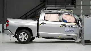 2019 Toyota Tundra crew cab passenger-side small overlap IIHS crash test