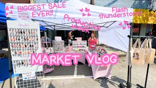 MY BIGGEST SALE YET! // market prep + market days vlog #smallbusiness #studiovlog