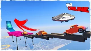 ЭТО ЧТО-ТО ОЧЕНЬ СЛОЖНОЕ, ЧИТЕРСКАЯ ГОНКА ПО НЛО НА НЕОБЫЧНОЙ МАШИНЕ В GTA ONLINE (ГОНКИ ГТА 5)