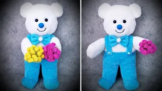 😍NOT EVEN CUTE IN THE TOY SHOP/💙Huge Plush Teddy Bear Making/💙Length 48 cm