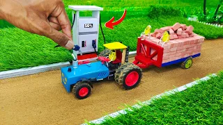 top most creative diy tractor  bricks loading trolley ||petrol pump sceince project @NovaFarming