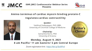 JMCC-ISHR Webinar - Dr. Sakthivel Sadayappan