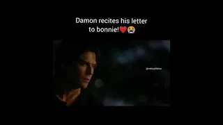 Damon recited his letter to Bonnie #bamon #thevampirediaries #delena #tvd #stefansalvatore