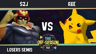 The Off Season - Losers Semis - bc | S2J (Captain Falcon) VS Tempo | Axe (Pikachu) - SSBM Melee