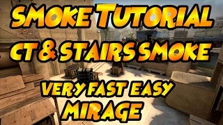CS:GO - Very Fast & easy, Mirage CT & Stairs + Fake Smoke Tutorial