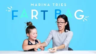 Marina Tries a Fart Bag | Kids Try | HiHo Kids