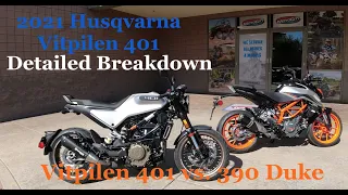 2021 Husqvarna Vitpilen 401 Detailed Breakdown AND KTM 390 Duke Comparison