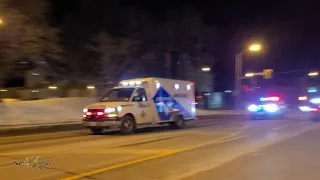 Toronto: Police + FD convoy escorting EMS with critical victim of triple shooting 1-3-2022