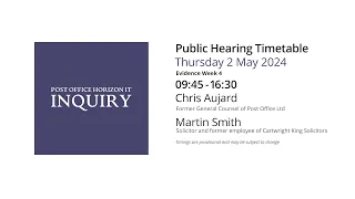 Chris Aujard - Martin Smith - Day 131 AM (02 May 2024) - Post Office Horizon IT Inquiry