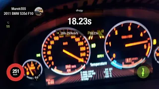 BMW 535d F10 200-250 km/h and top speed 7. gear Dragy GPS