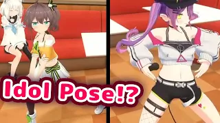 Matsuri Thinks Marine's Pose Is Old While Towa Does A True Idol Pose【ENG Sub/Hololive】