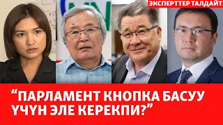 "Парламент кнопка басуу үчүн эле керекпи?". Жогорку Кеңештин салмагы жана санаасы