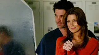 Patrick Dempsey and Ellen Pompeo on the set of Grey's Anatomy