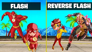 FLASH FAMILY VS REVERSE FLASH FAMILY In GTA 5 mods