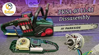 PARKSIDE Cordless Chainsaw Dual Battery 40V PKSA 40-Li A1 Unboxing, Disassembly and Assasembly