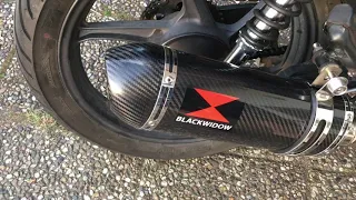 Honda CBF125 Black Widow Exhaust 300mm silencer