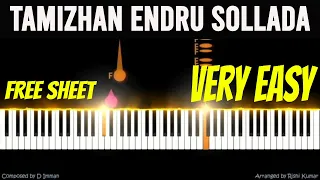 Tamizhan Endru Sollada Piano Tutorial Easy l Bhoomi | Instrumental | Piano Notes | Karaoke