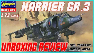HASEGAWA 1/72 HAWKER SIDDELEY HARRIER GR.3 UNBOXING REVIEW
