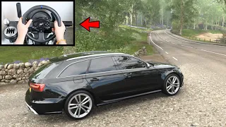 Forza Horizon 4 Audi RS6 Avant (Steering Wheel + Paddle Shifter) Off-Road Gameplay