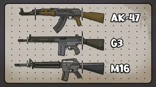 AK-47 vs M-16 vs G3  What's the best rifle?