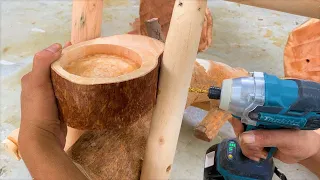 Unique And Unprecedented Idea To Recycle Wood / Discarded Tree Trunks Become Wonderfully Useful