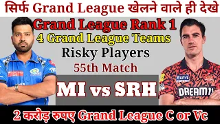 MI vs SRH Dream11 Grand League Team || Mumbai Indians vs Sunrisers Hyderabad Dream11 Team