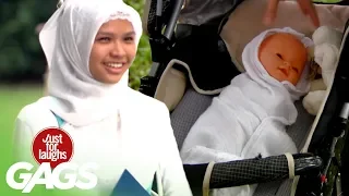 Baby Flies Out of Stroller Prank - JFL Gags Asia Edition